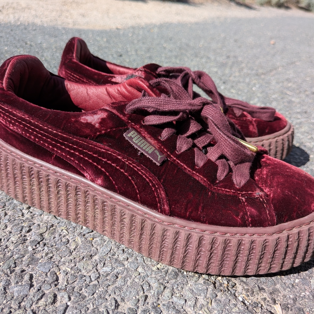 Puma Women's Burgundy Velvet Sneakers